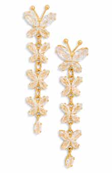 EYE CANDY LOS ANGELES CZ Butterfly Linear Drop Earrings
