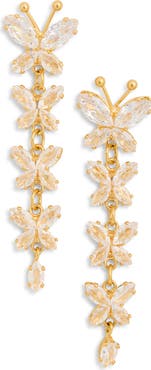EYE CANDY LOS ANGELES CZ Butterfly Linear Drop Earrings