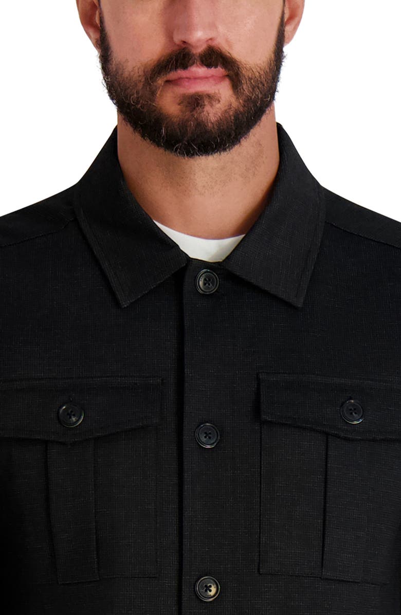 KARL LAGERFELD PARIS Chest Pocket Shirt Jacket, Alternate, color, Grey Black