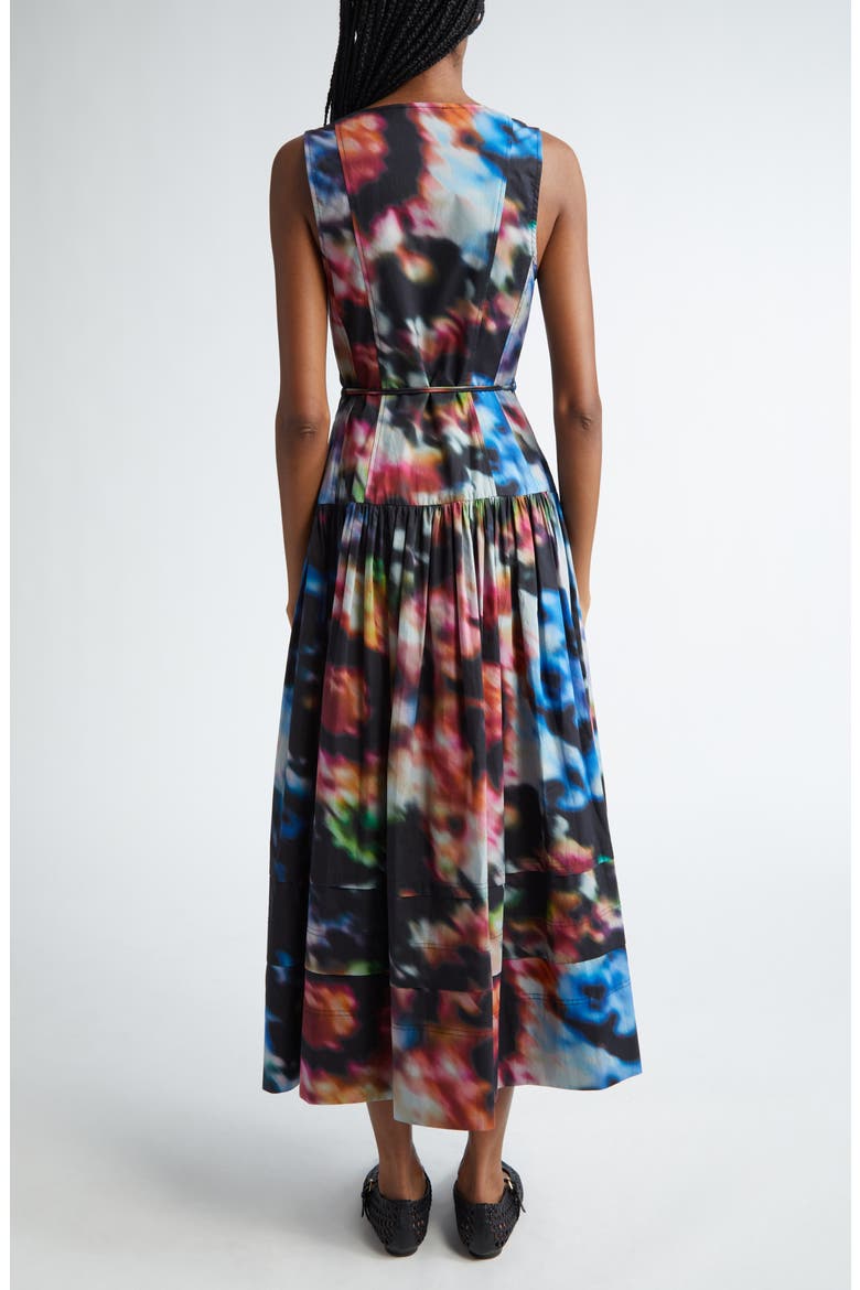 Kiran Print Tie Waist Sleeveless Dress, Alternate, color, AURA