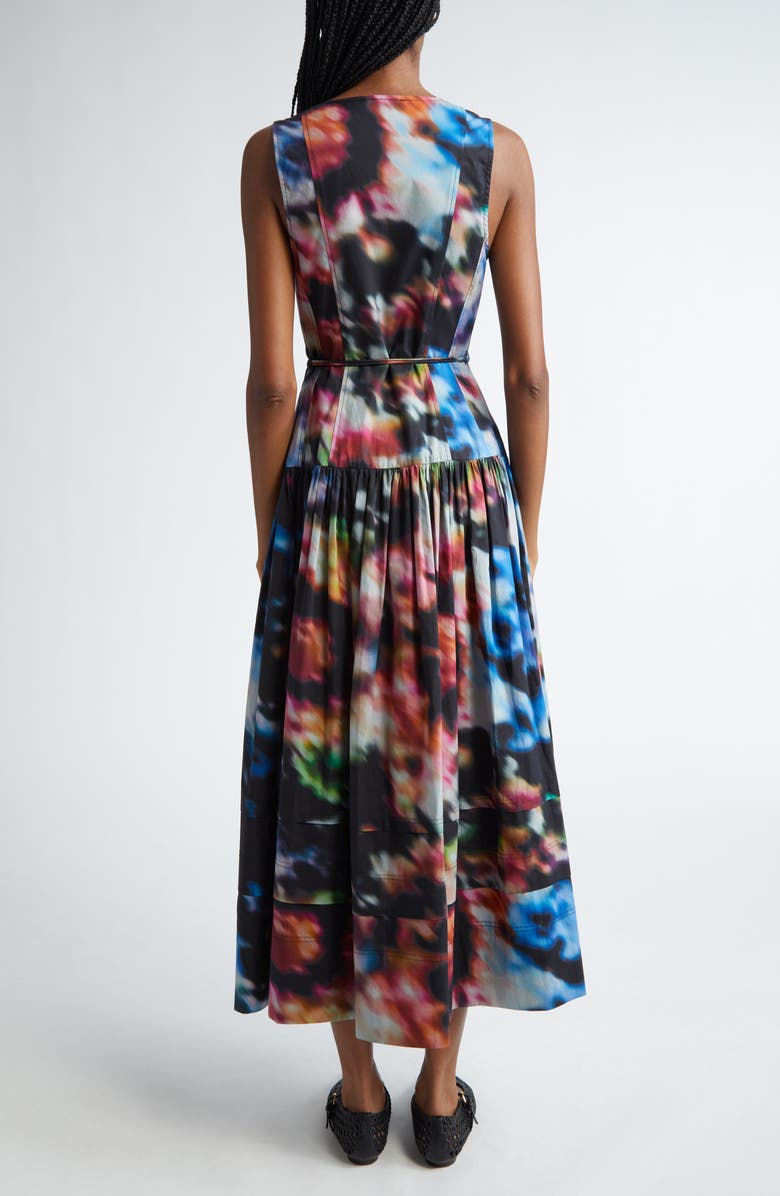 Ulla Johnson Kiran Print Tie Waist Sleeveless Dress, Alternate, color,