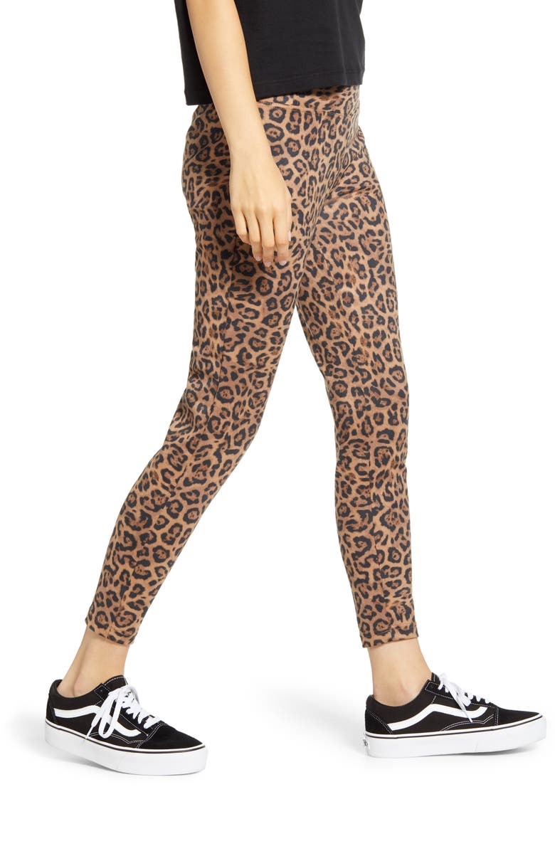 Tinsel Leopard Print High Waist Leggings, Alternate, color,