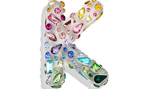 Baublebar Crystal Initial Key Ring Bag Charm In Gold