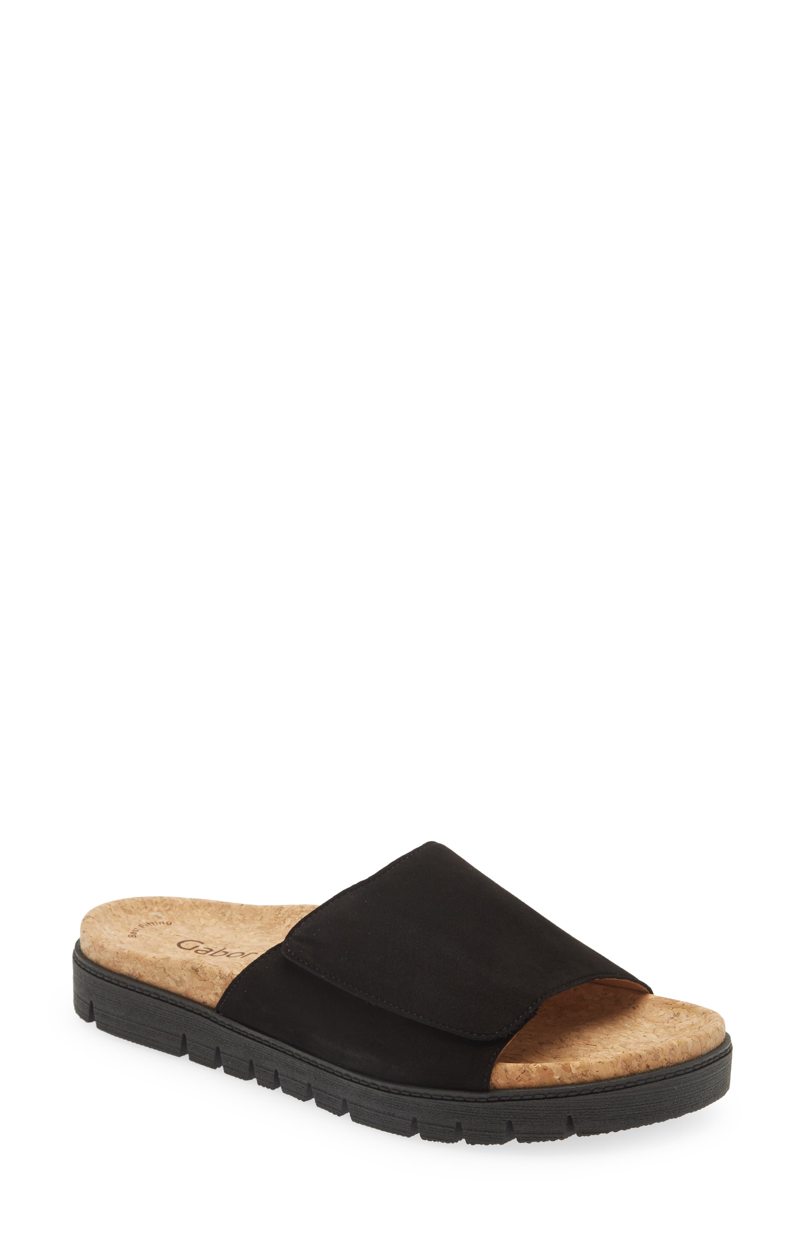 Gabor Slide Slide Sandal, Main, color, Black