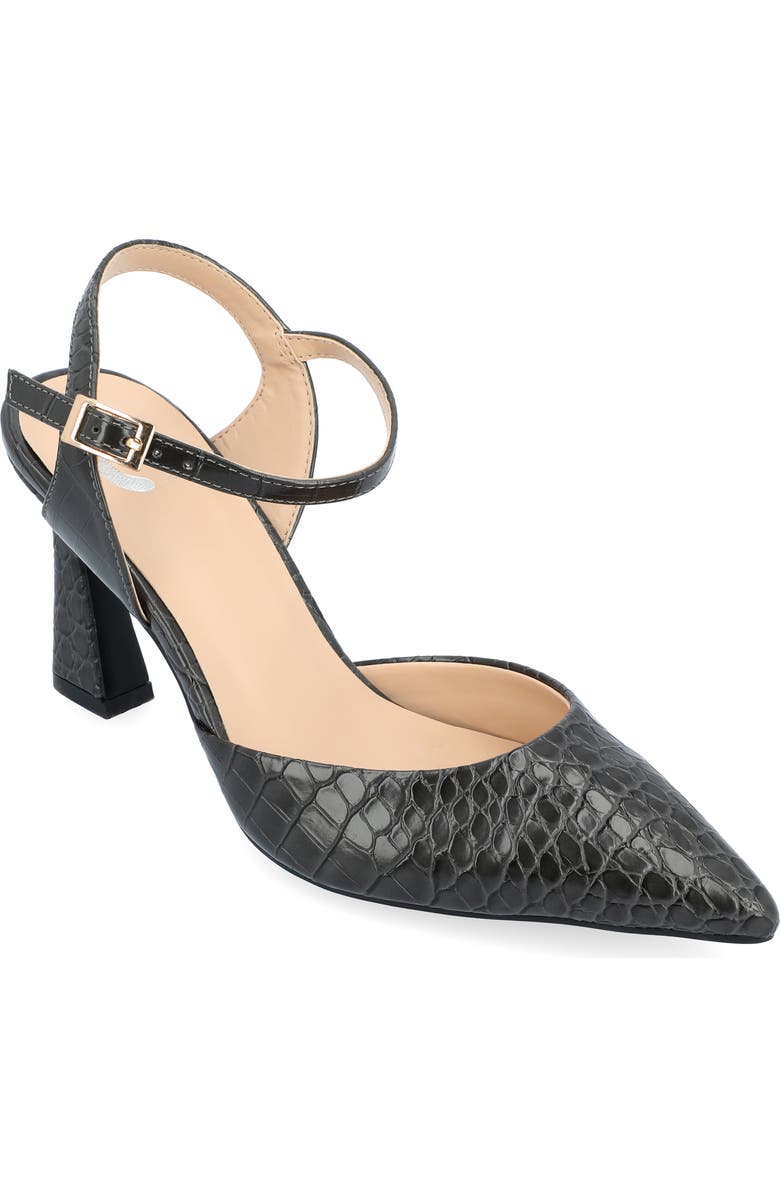 Journee Collection Nixey Croc Embossed Slingback Pump - Wide Width, Main, color,