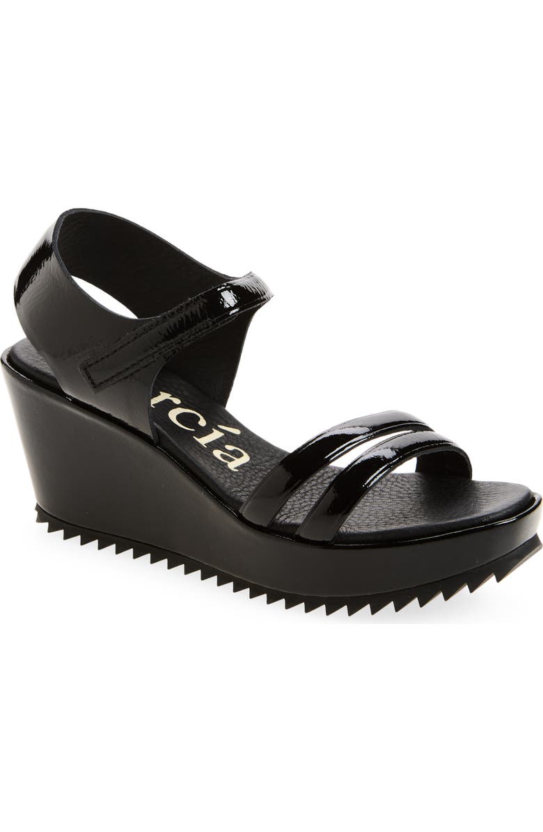 Pedro Garcia Francisca Platform Wedge Sandal, Main, color, Black