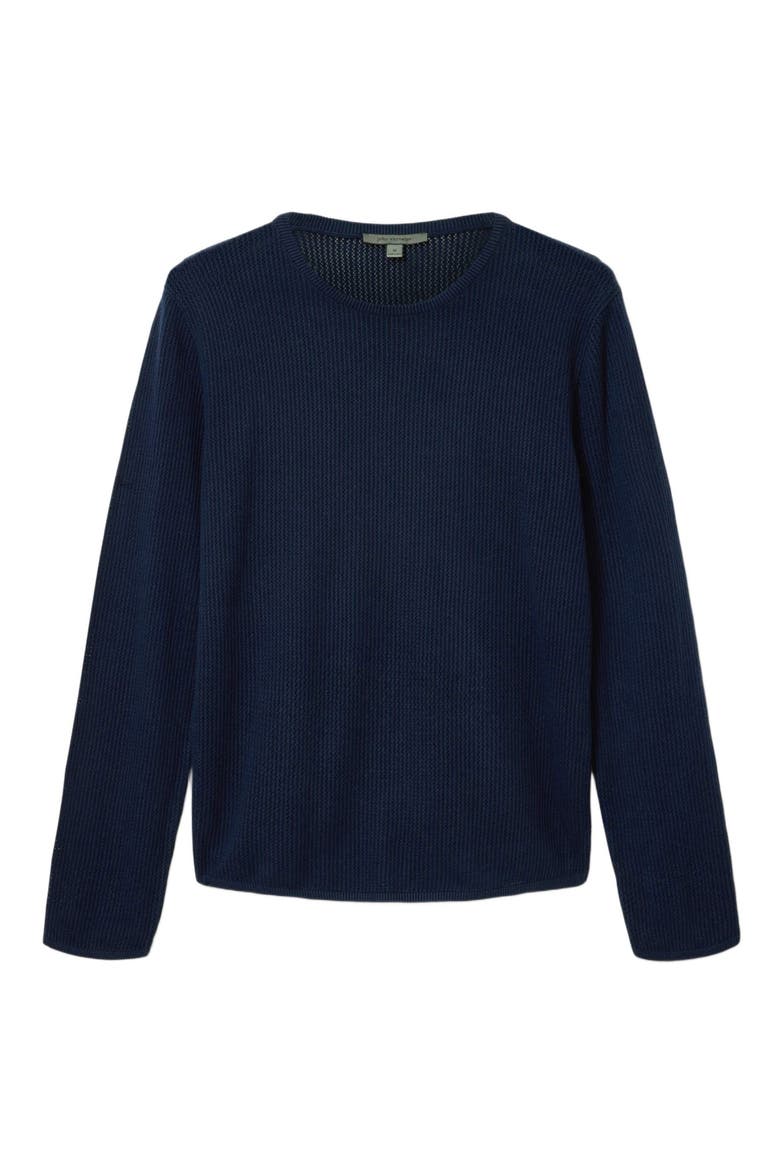 Montclair Mesh Stitch Organic Cotton Blend Sweater, Alternate, color, DEEP BLUE