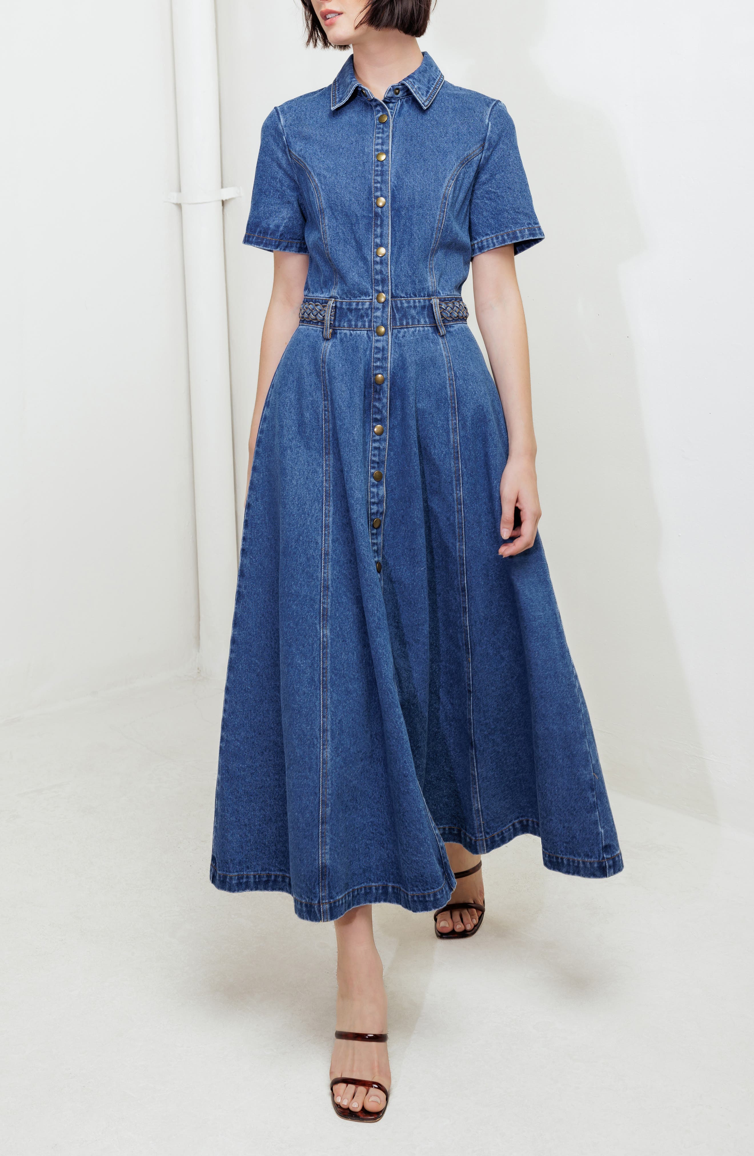 FREEMARKET Women's Denim Maxi Dress - Blue