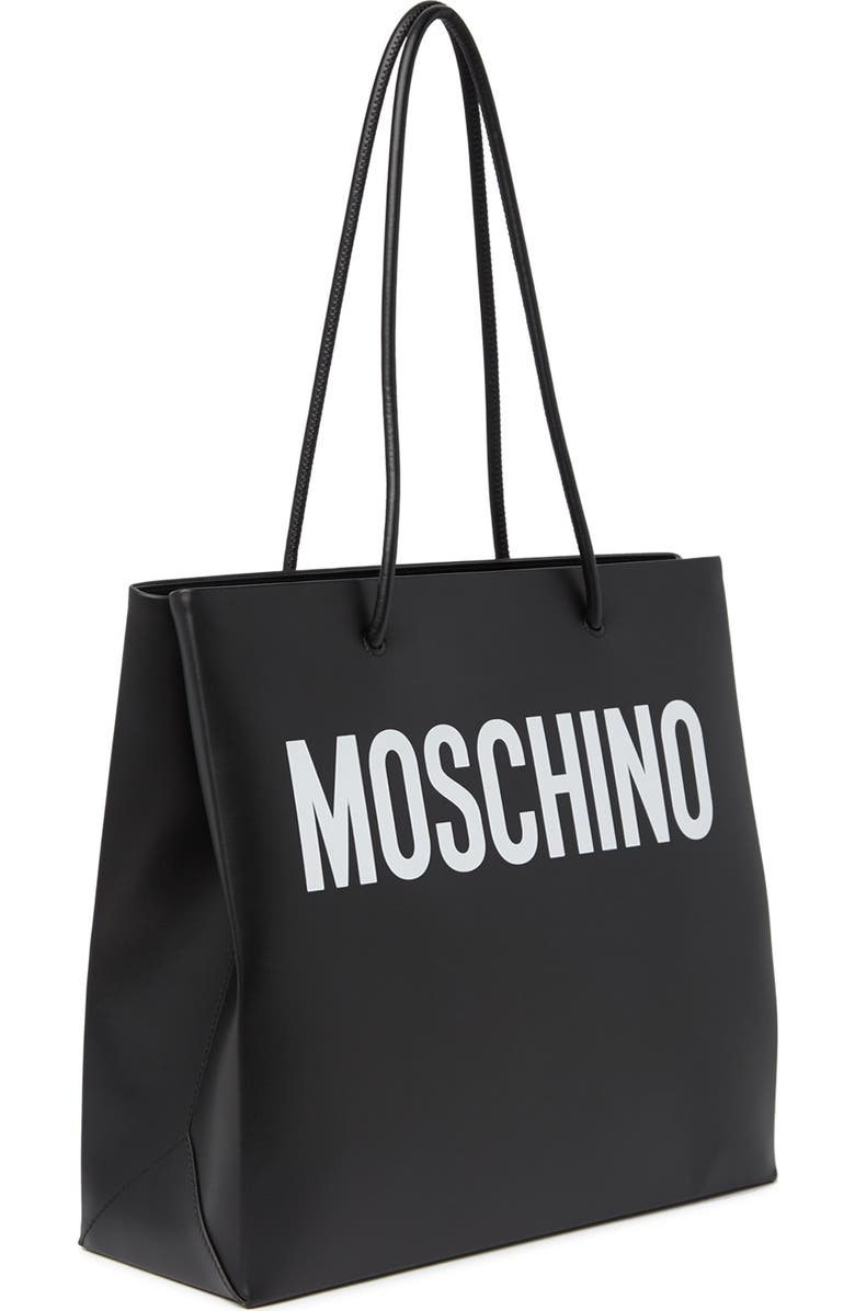 Moschino Two-Tone Logo Tote Bag, Alternate, color,