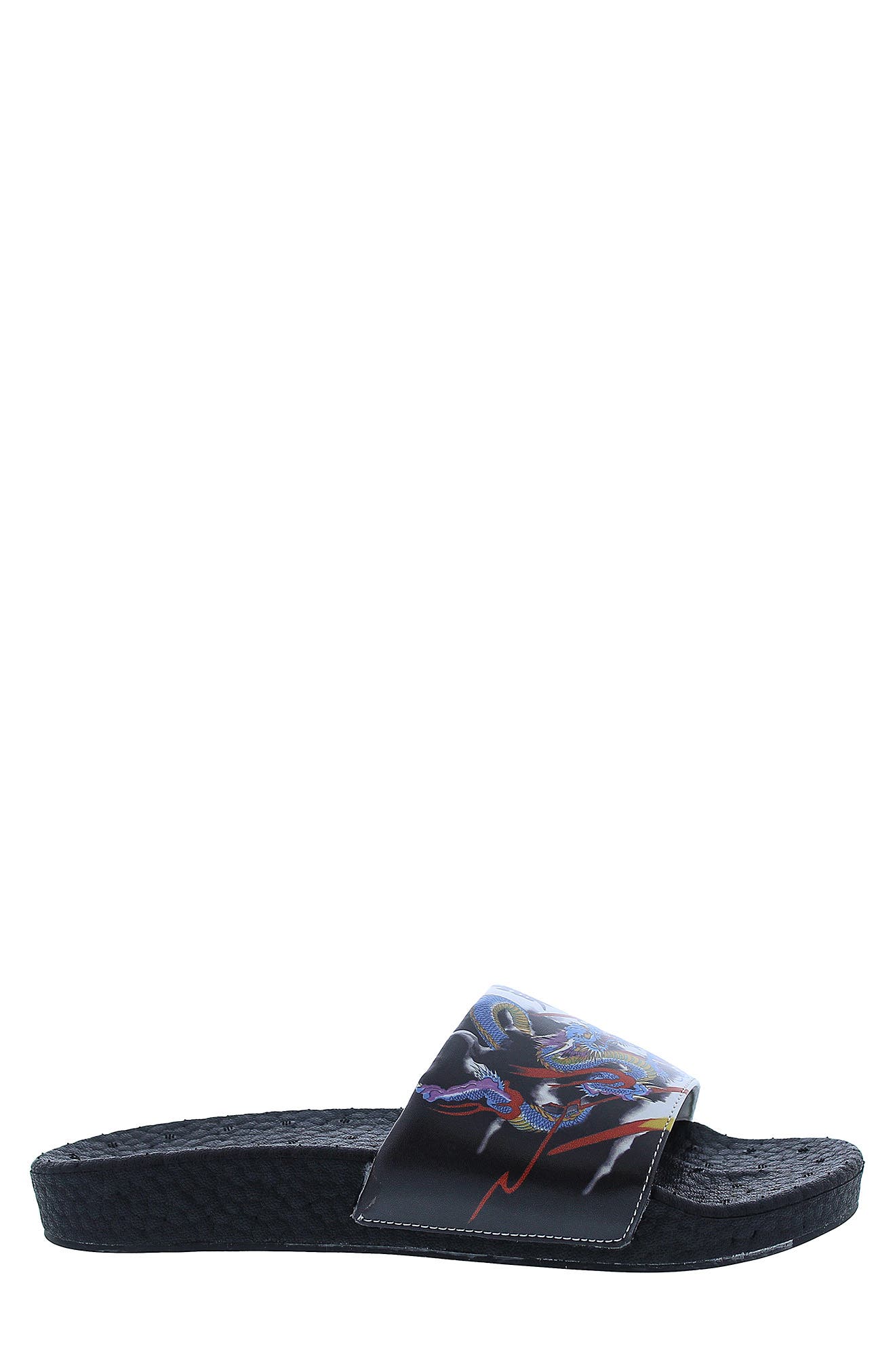 Ed Hardy Dragon Leather Slide Sandal (Men) | Nordstromrack display picture 3