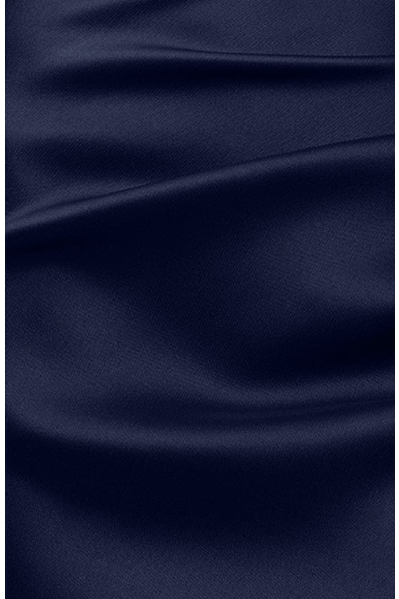 Ruffle Strapless Mikado Column Gown, Alternate, color, NAVY