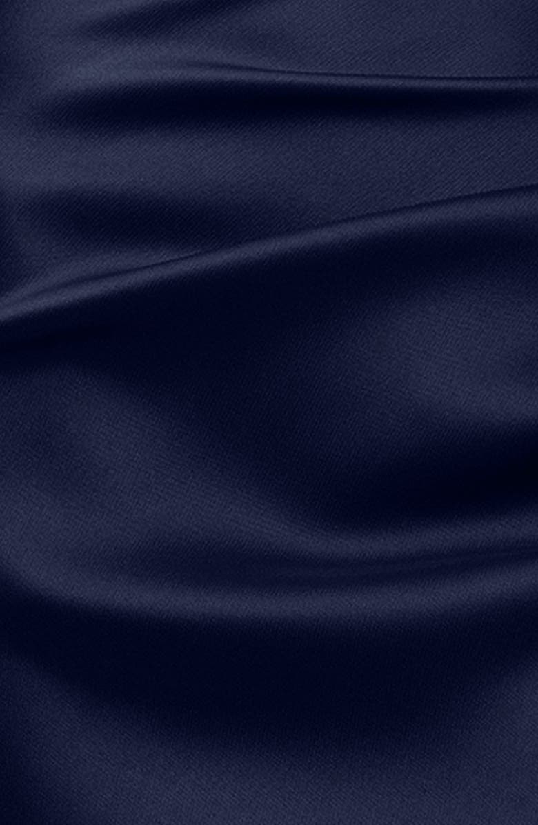 Xscape Evenings Ruffle Strapless Mikado Column Gown, Alternate, color, Navy