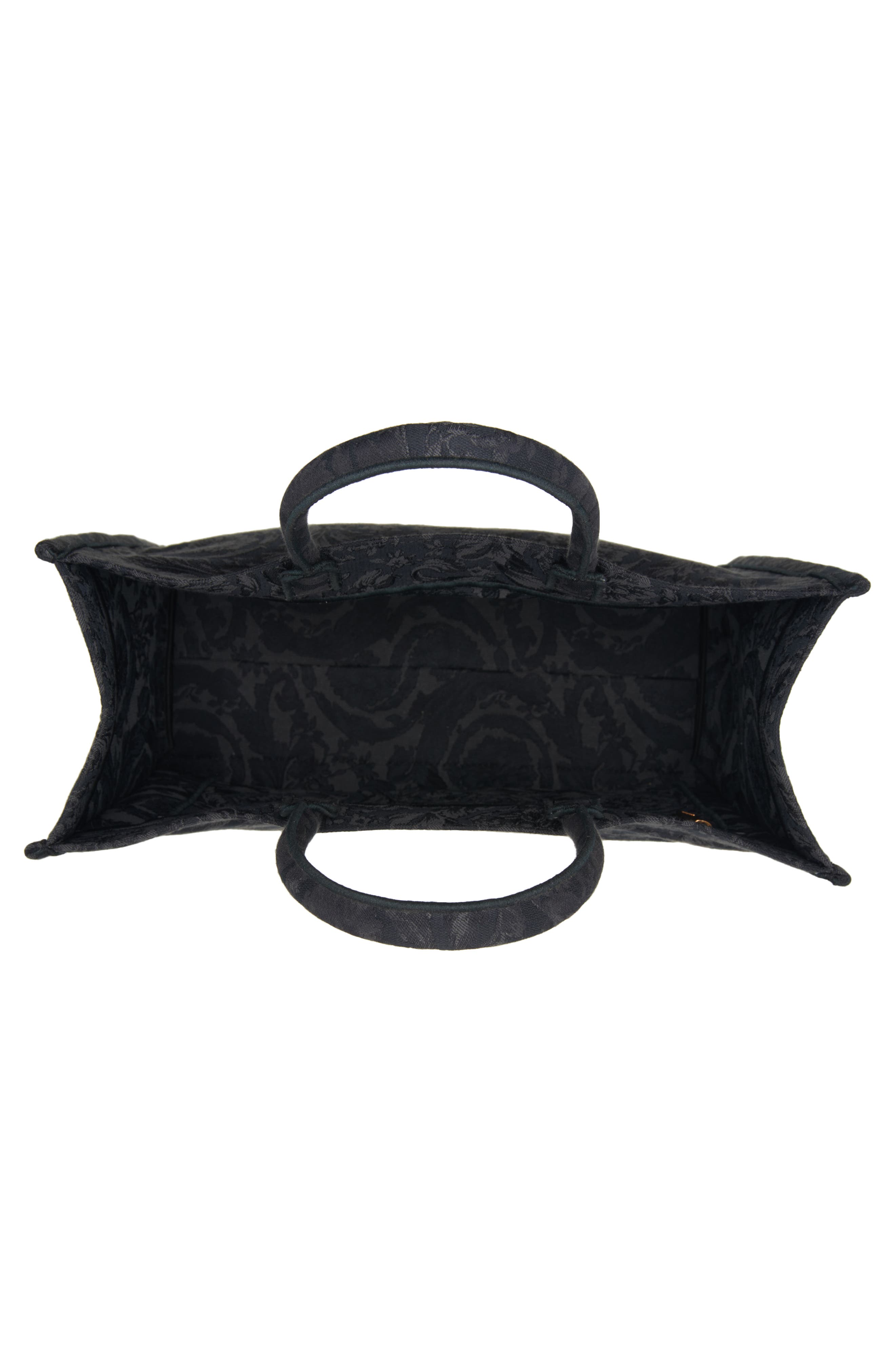 Versace Extra Large Logo Embroidered Barocco Jacquard Tote, Alternate, color, Black Black Versace Gold