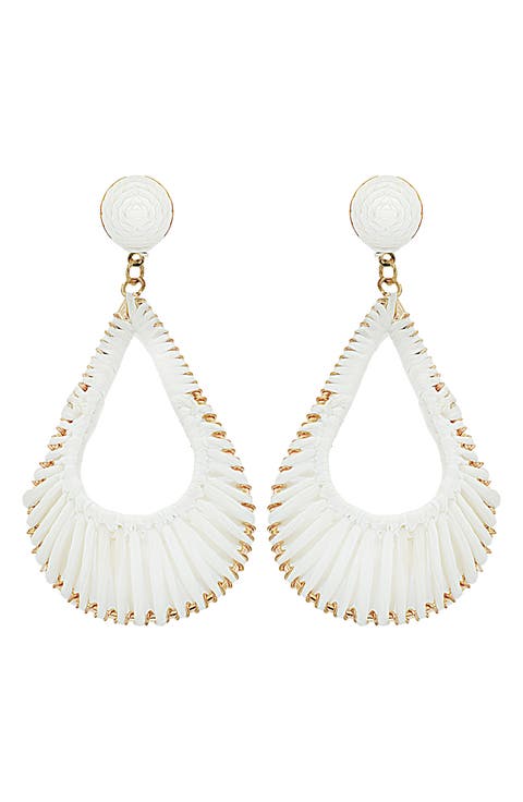 Raffia Teardrop Earrings