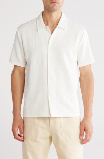 Fleece Factory Geometric Jacquard Button-up Shirt
