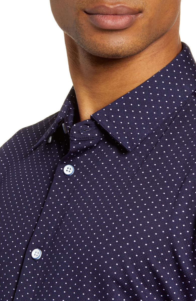 Mizzen+Main Spinnaker Trim Fit Short Sleeve Button-Up Performance Shirt, Alternate, color, 