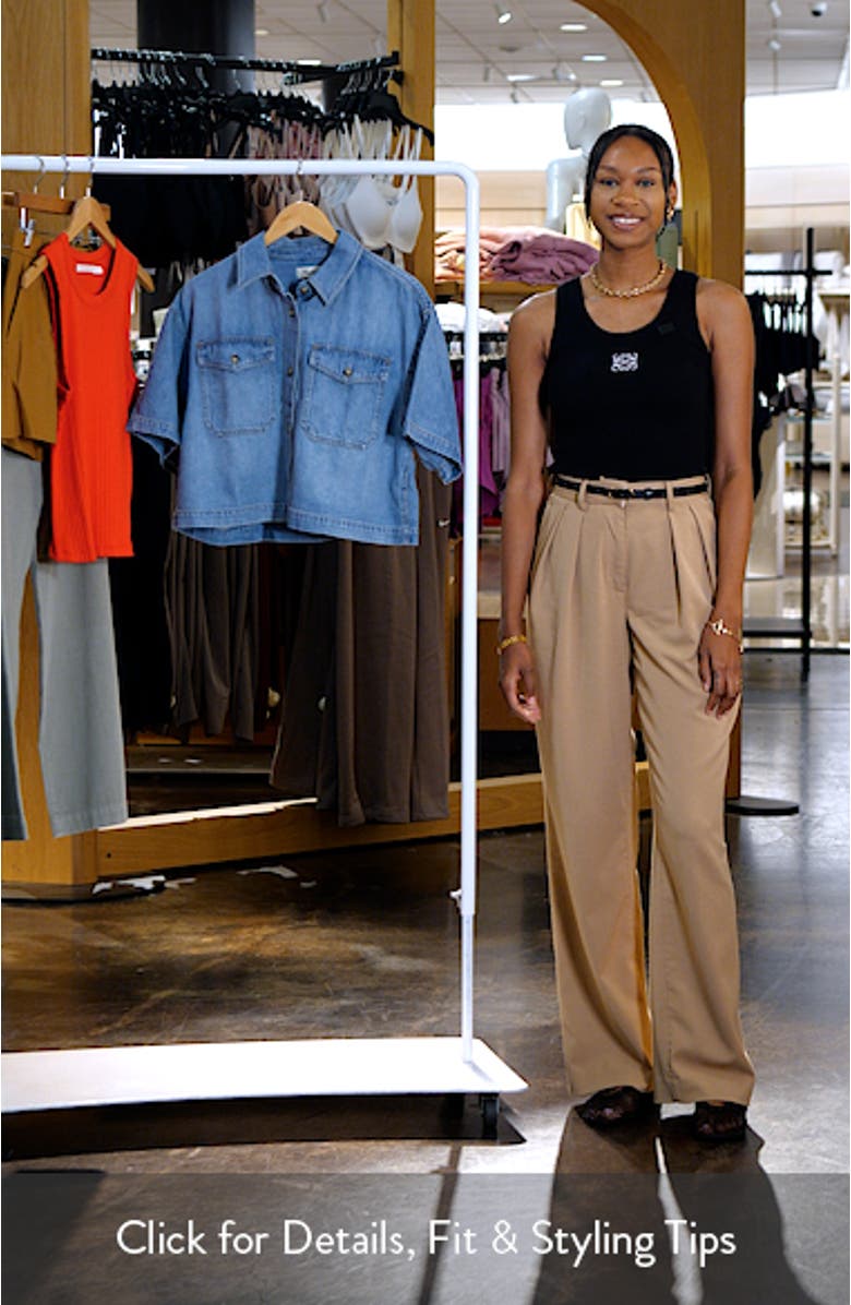 Boxy Crop Button-Up Shirt in Hallstead Wash, sales video thumbnail