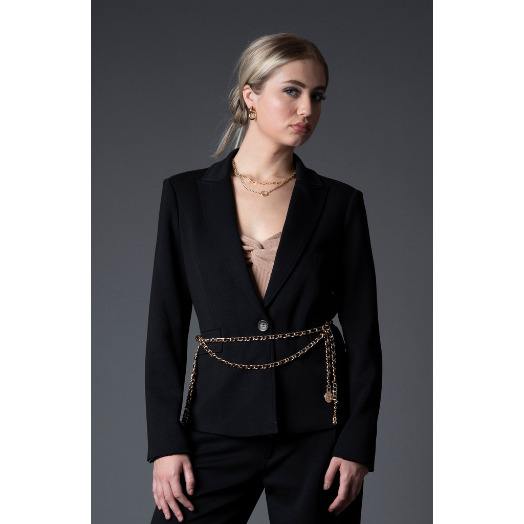 Blue Revival Taylor Belted Blazer In Black