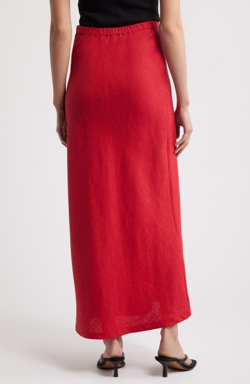 Shop Faithfull The Brand Elise Bias Cut Linen Maxi Skirt In Red
