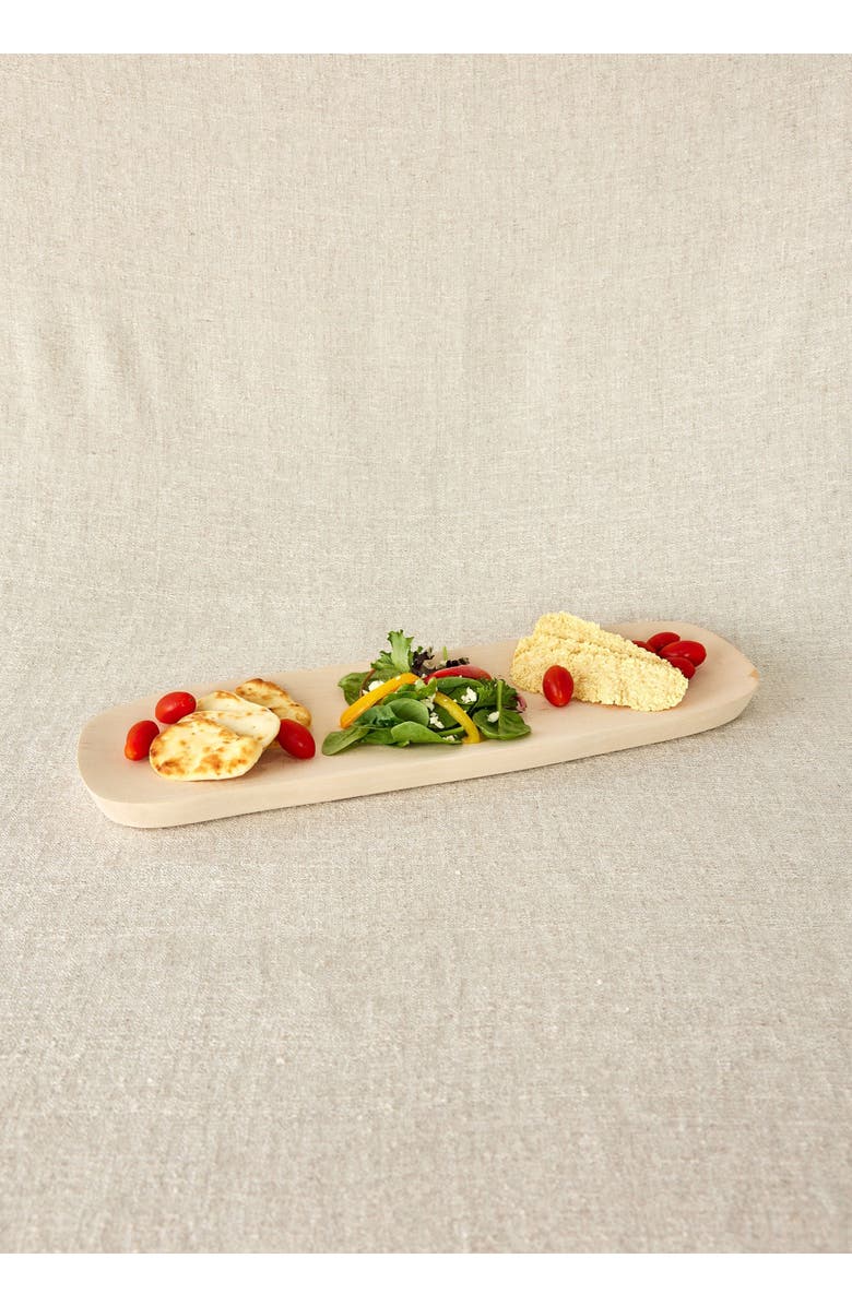kanju Interiors Organic Wooden Rectangle Bread Platter, Alternate, color, Beige