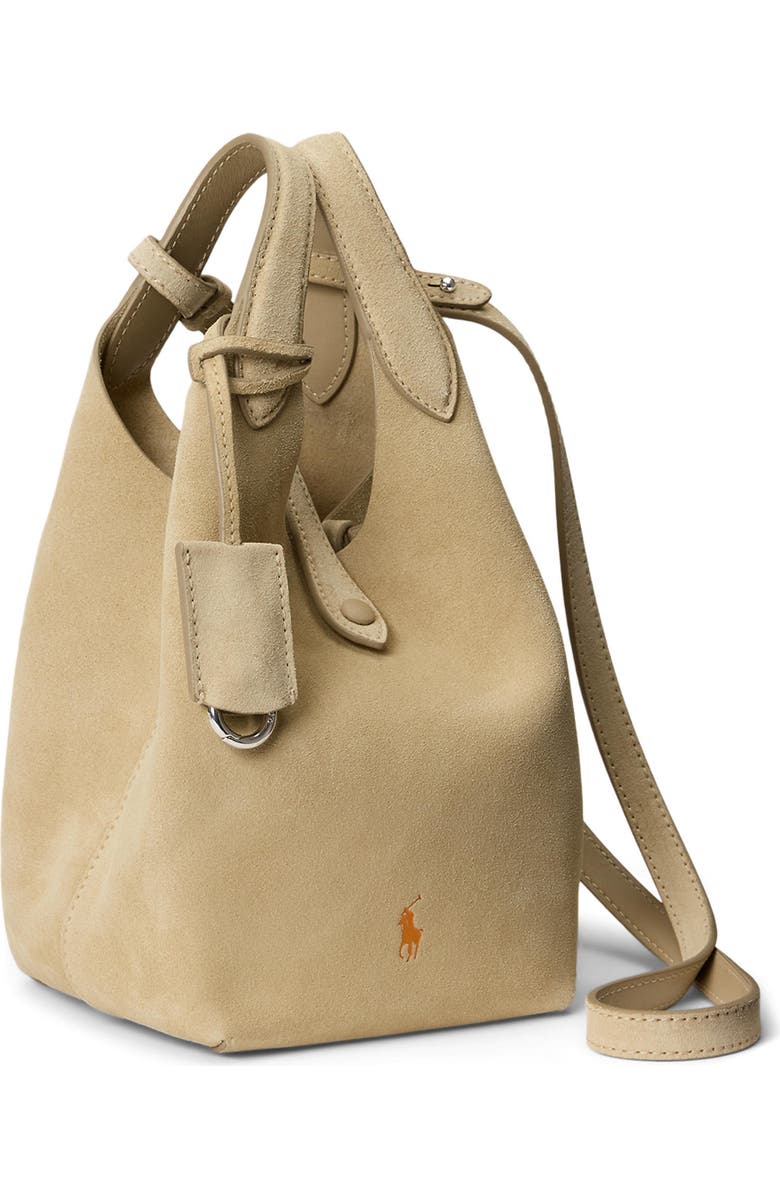 Polo Ralph Lauren Small Play Suede Crossbody Bag, Alternate, color, Cashew