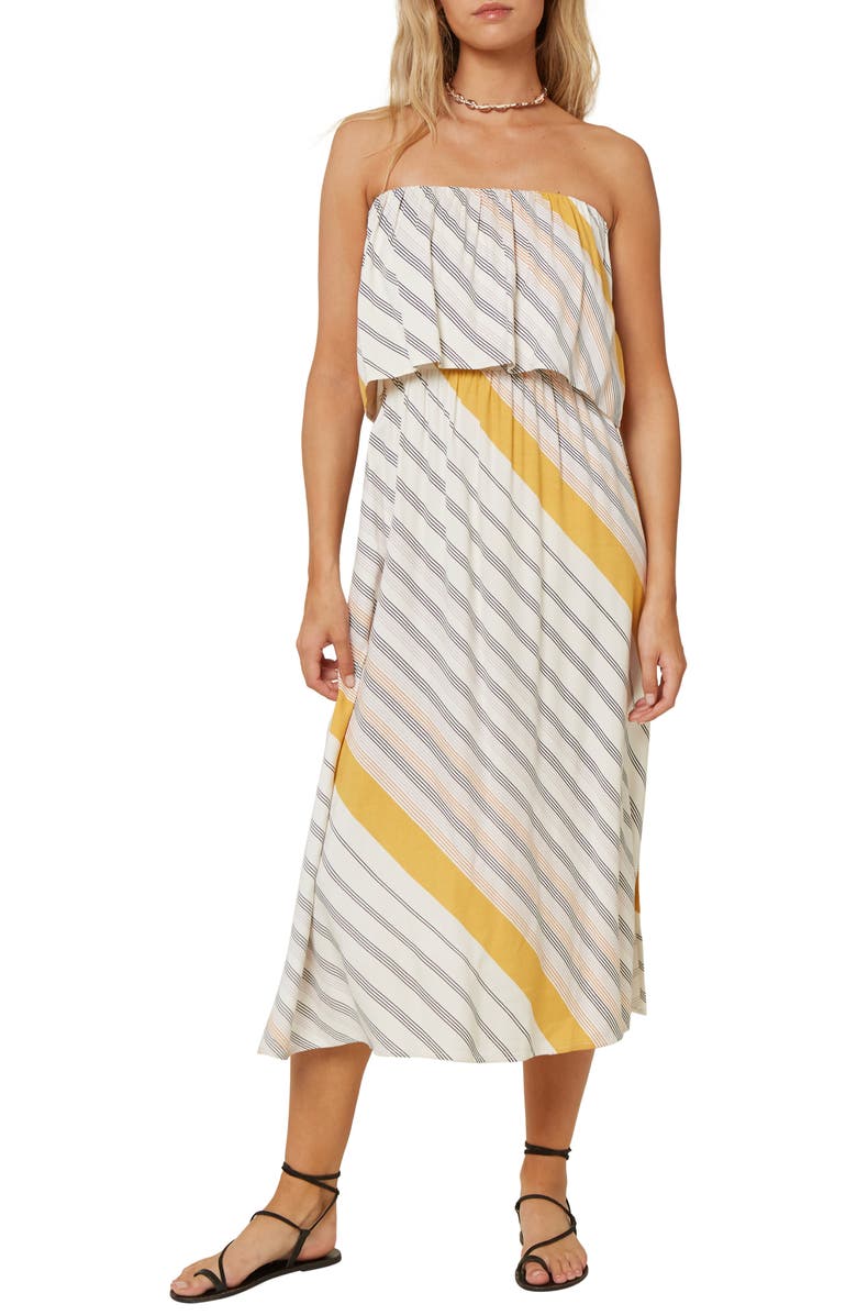 O'Neill Koia Stripe Strapless Dress, Main, color,