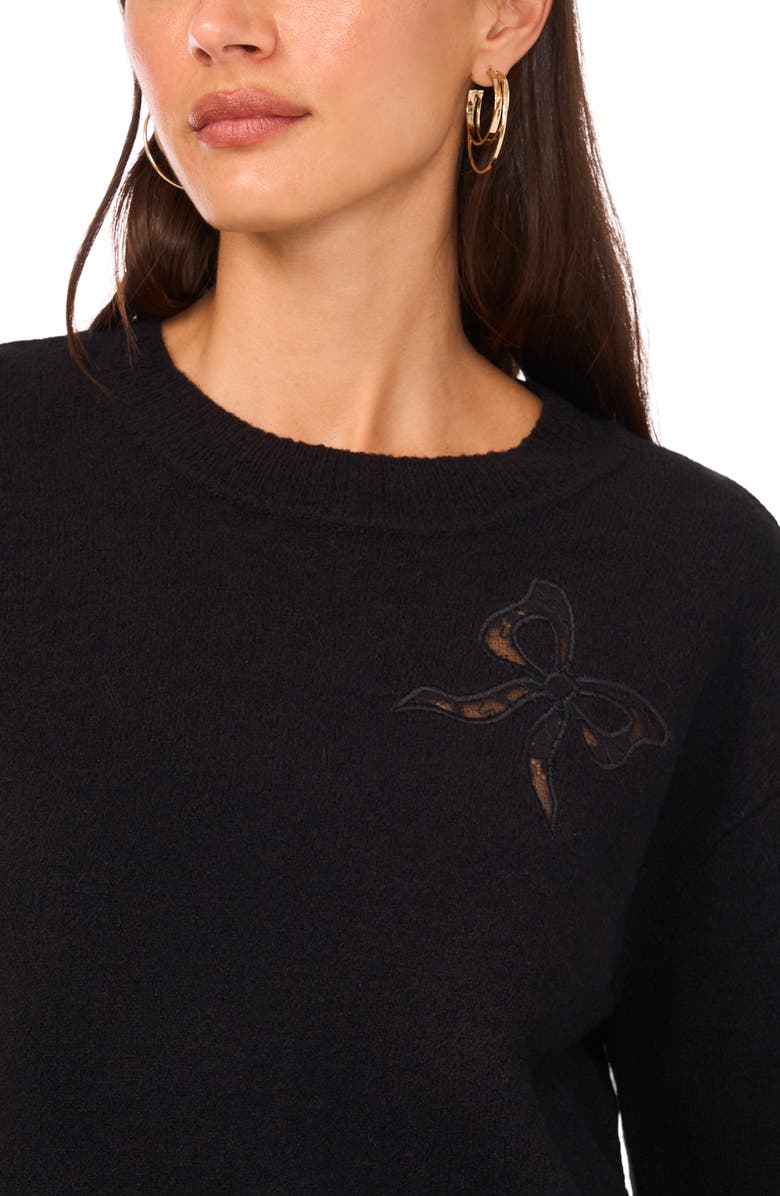 1.STATE Lace Bow Crop Sweater, Alternate, color, Rich Black