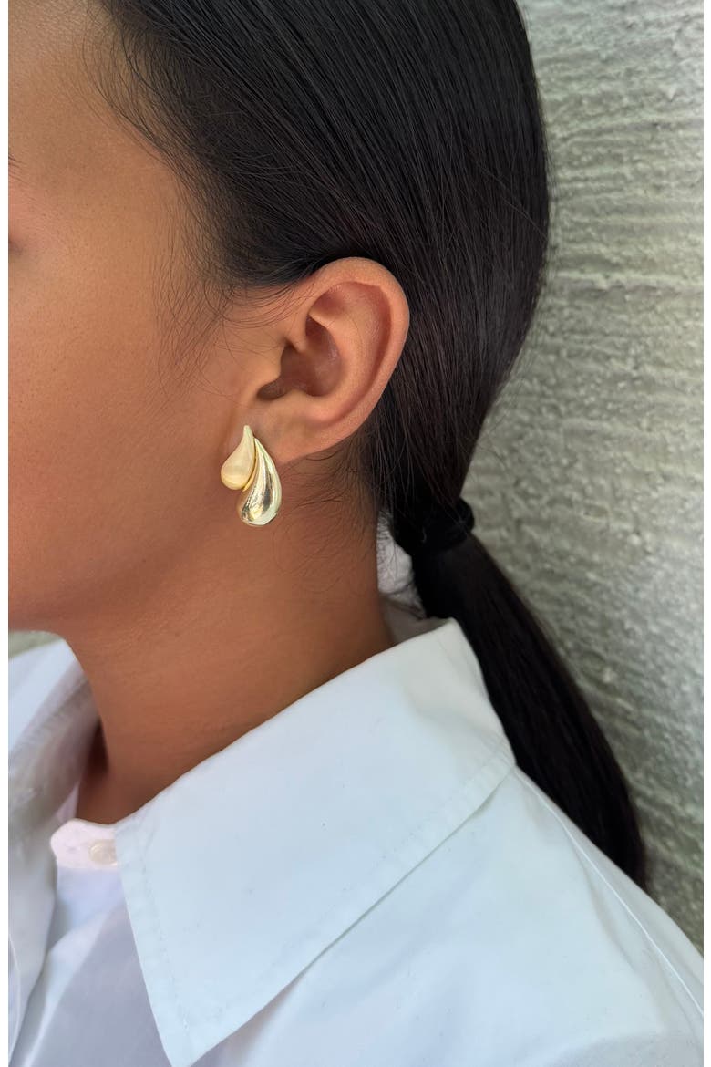 Teardrop Stud Earrings, Alternate, color, GOLD