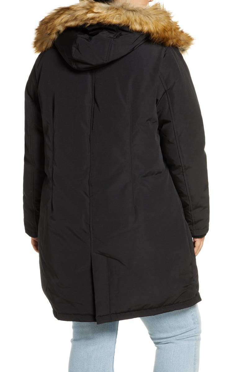 Sam Edelman Faux Fur Trim Short Parka, Alternate, color,