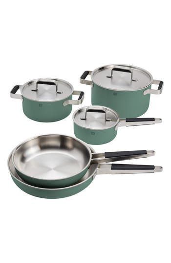 Zwilling Pure 8-piece Stainless Steel Cookware Set In Green