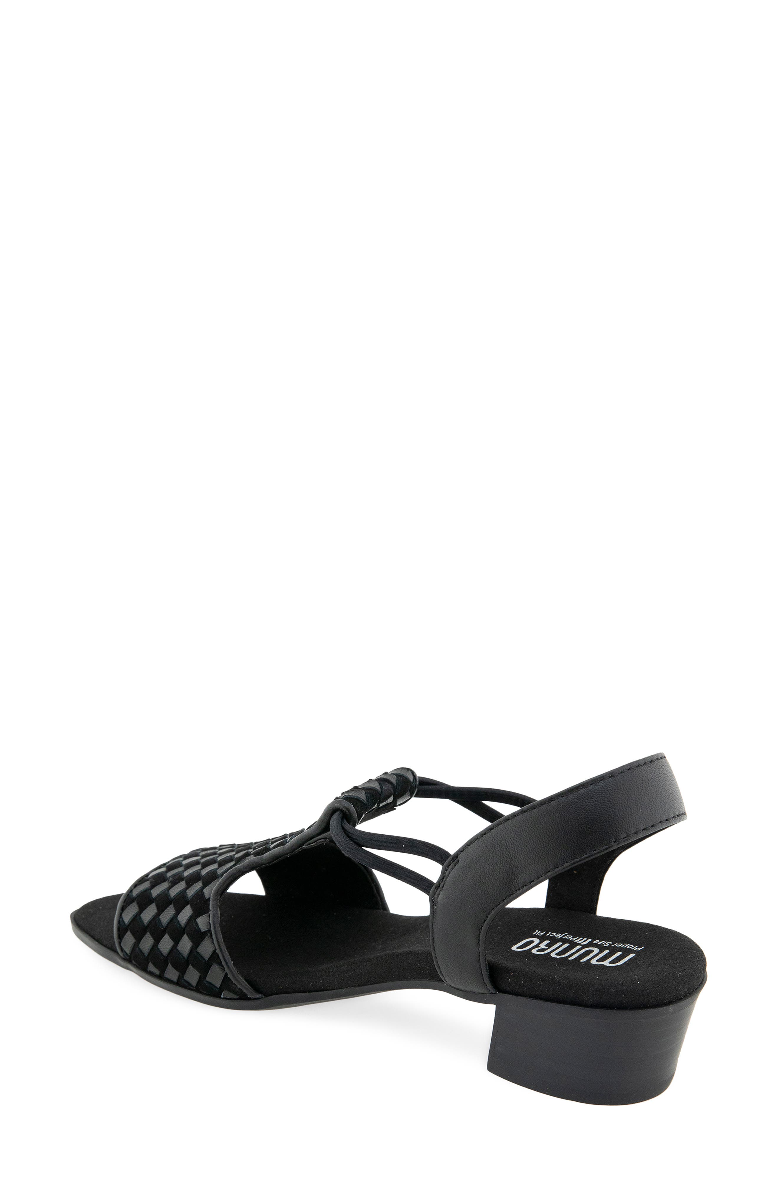 Munro Susan Sling Back Sandal, Alternate, color, Black Woven Leather