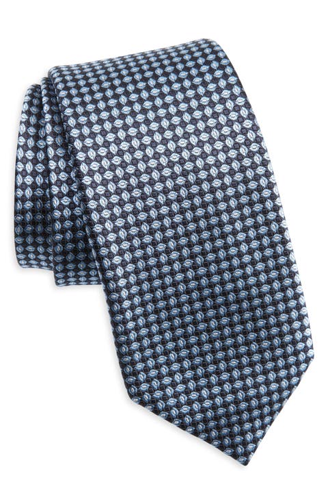 Cinque Pieghe Geo Jacquard Silk Tie