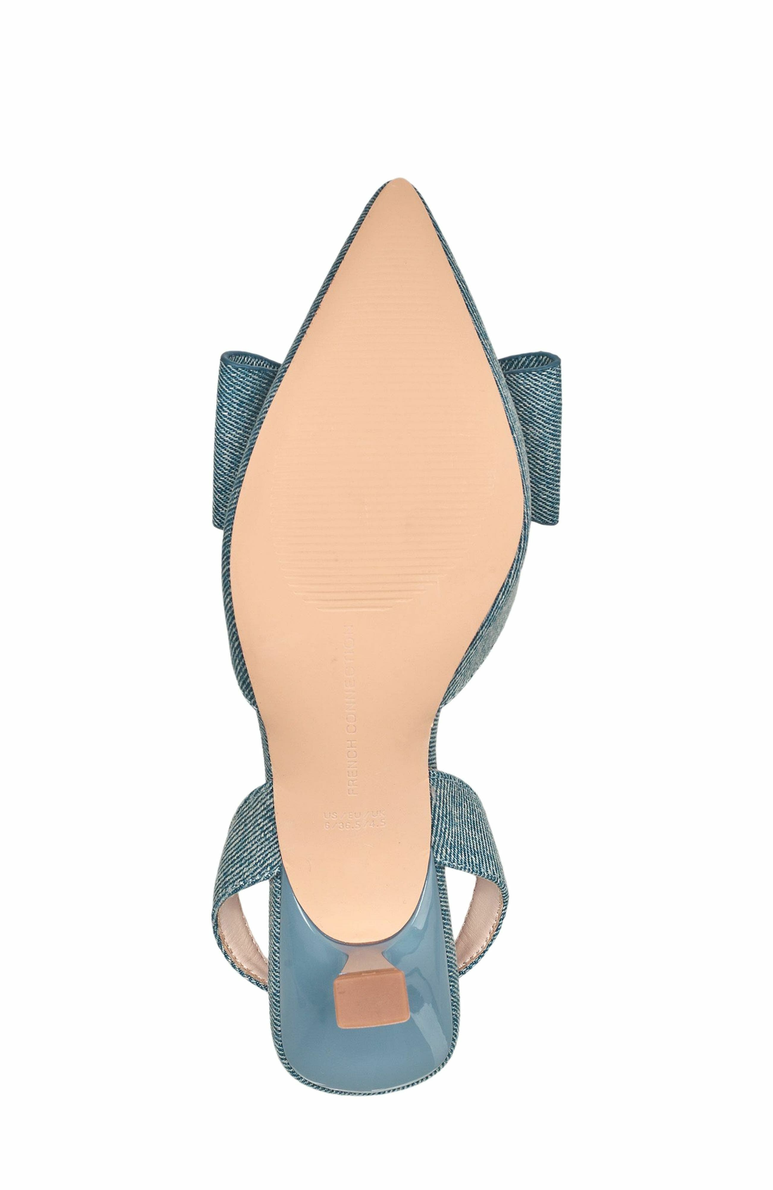 French Connection Slingback Flared Heel, Alternate, color, Denim