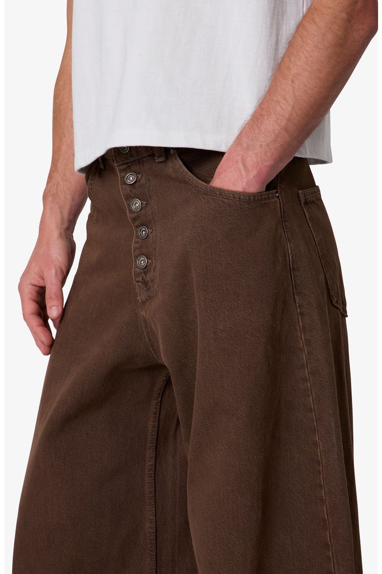 Exposed Shank Relaxed Barrel Leg Jeans, Alternate, color, BROWN