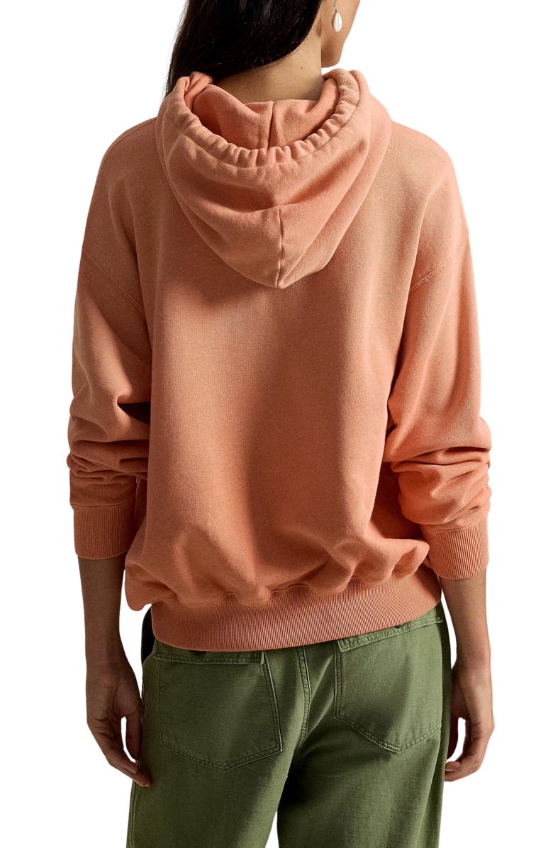 Polo Ralph Lauren Logo Lightweight Cotton Blend Fleece Hoodie, Alternate, color, Pastel Coral