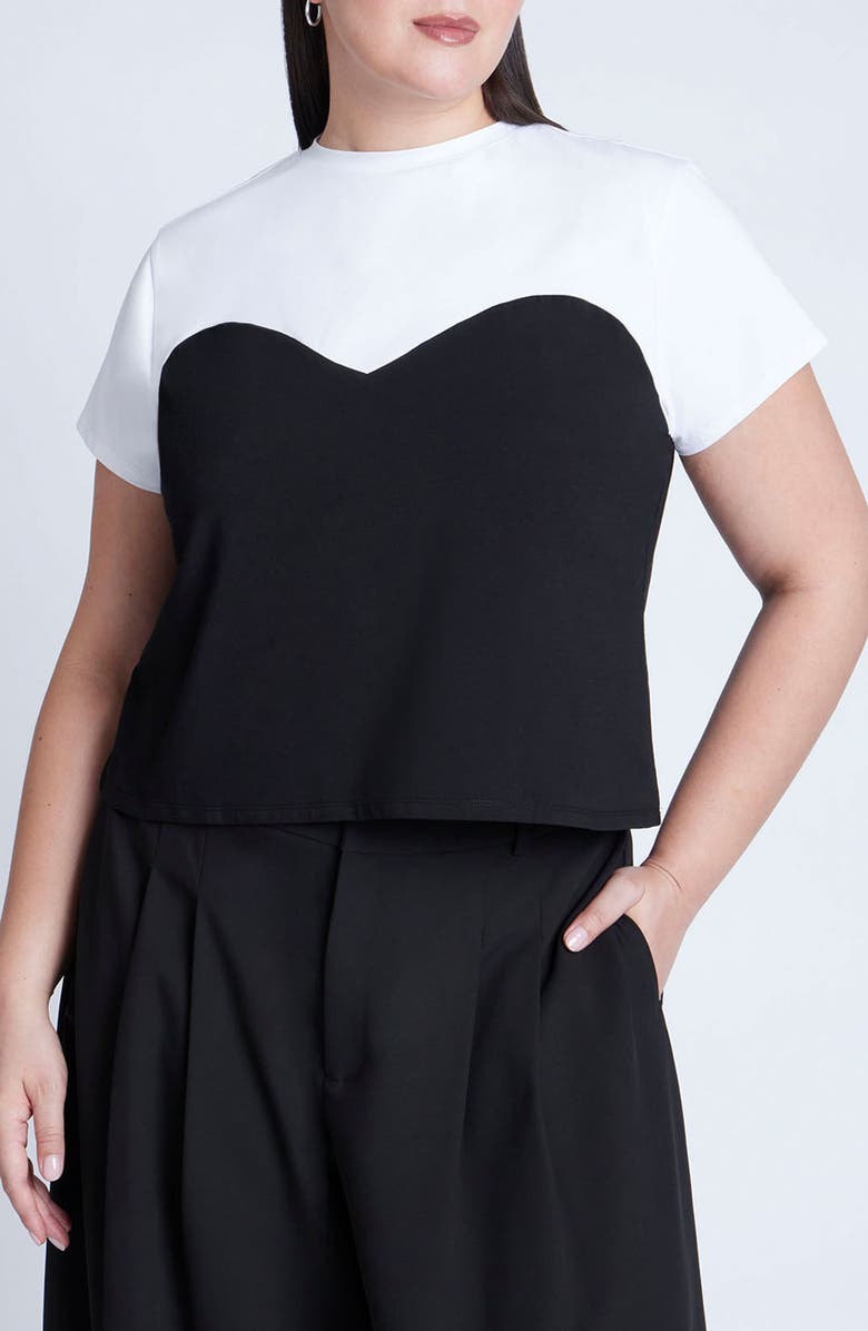 ELOQUII Sweetheart Short Sleeve T-Shirt, Main, color, 