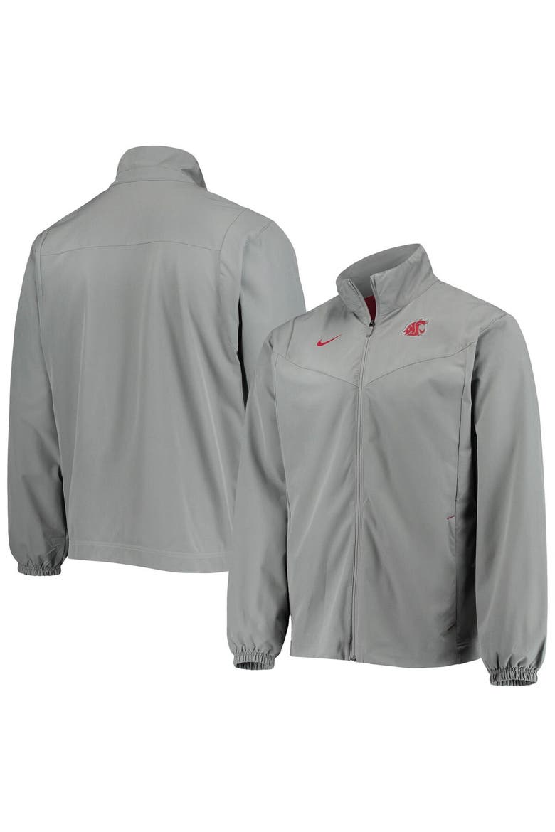 Men's Nike Gray Washington State Cougars 2021 Sideline Full-Zip Jacket, Main, color, Gray