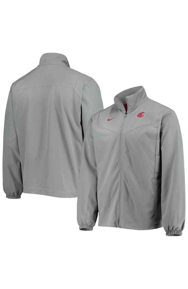 Nike Men's Nike Gray Washington State Cougars 2021 Sideline Full-Zip Jacket, Main, color,