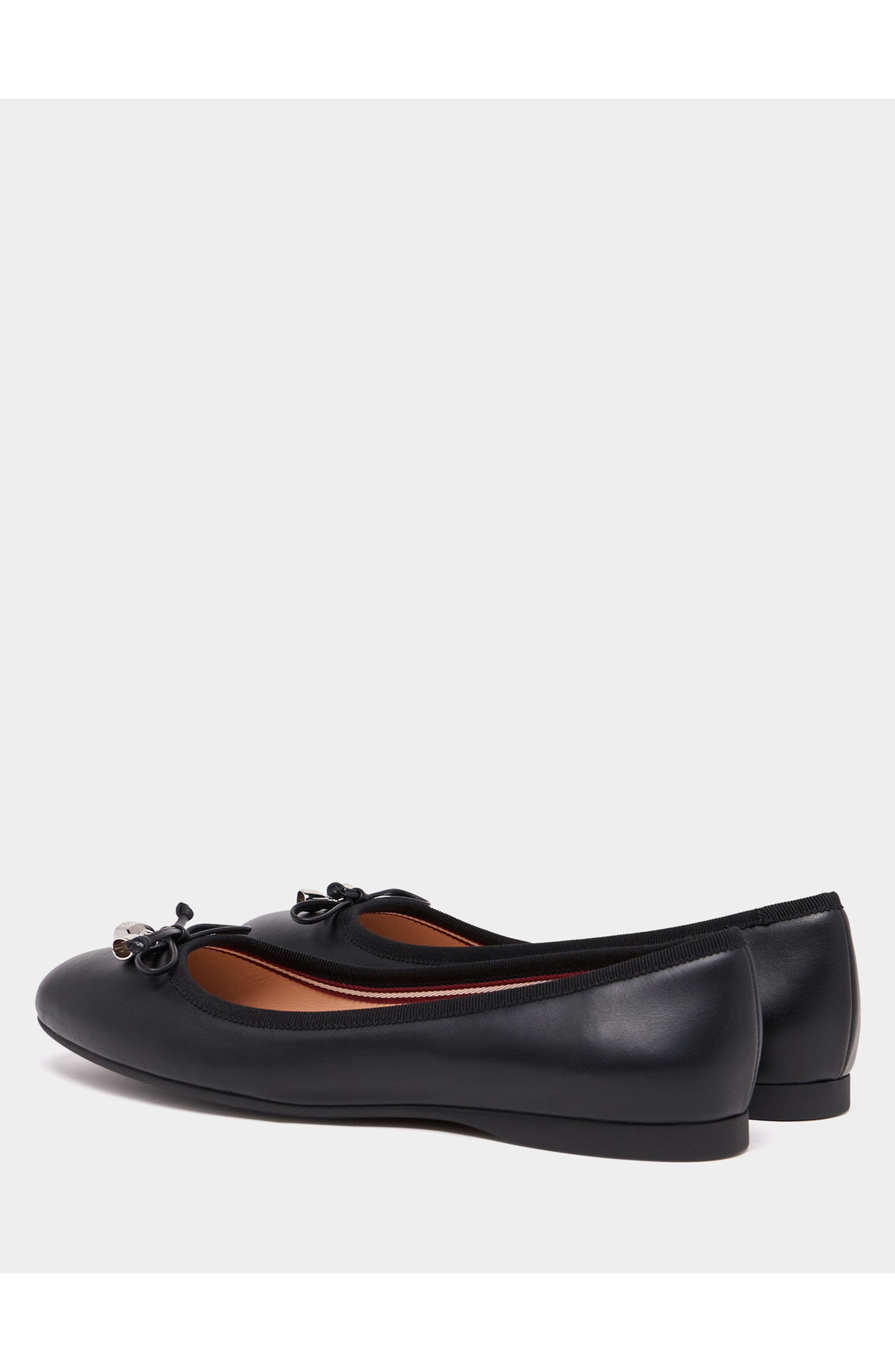 Bally Calf Leather Ysla Ballet Flat, Alternate, color, 