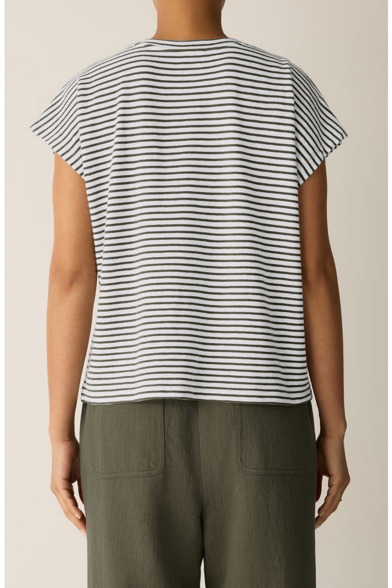 Stripe Organic Cotton T-Shirt, Alternate, color, OLIVE