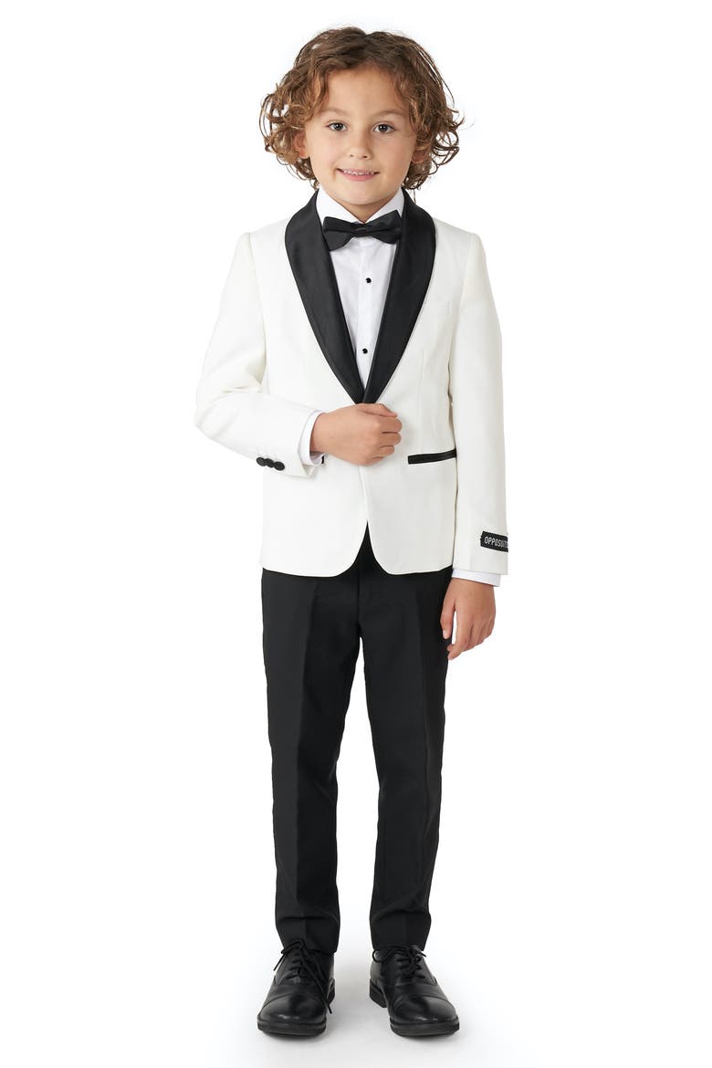 Kids' Two-Piece Tuxedo Suit with Bow Tie, Main, color, WHITE