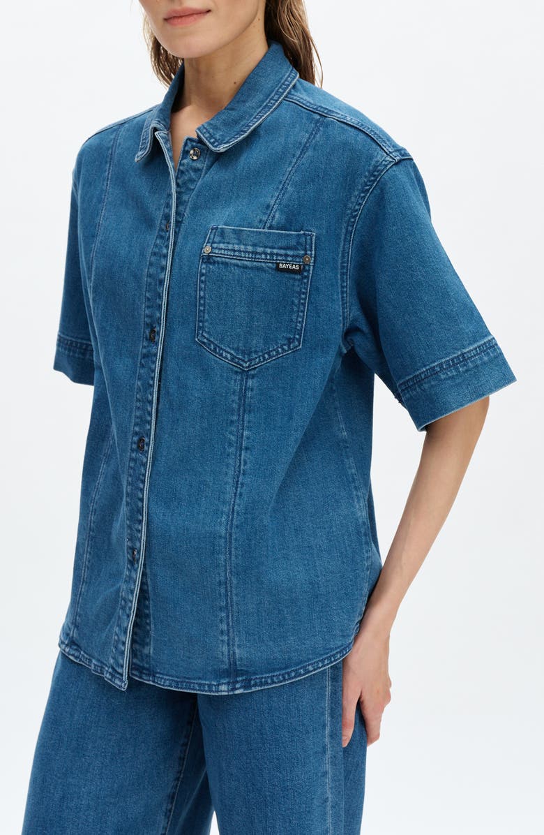 Bayeas Zephyrine Denim Button-Up Shirt, Alternate, color, 