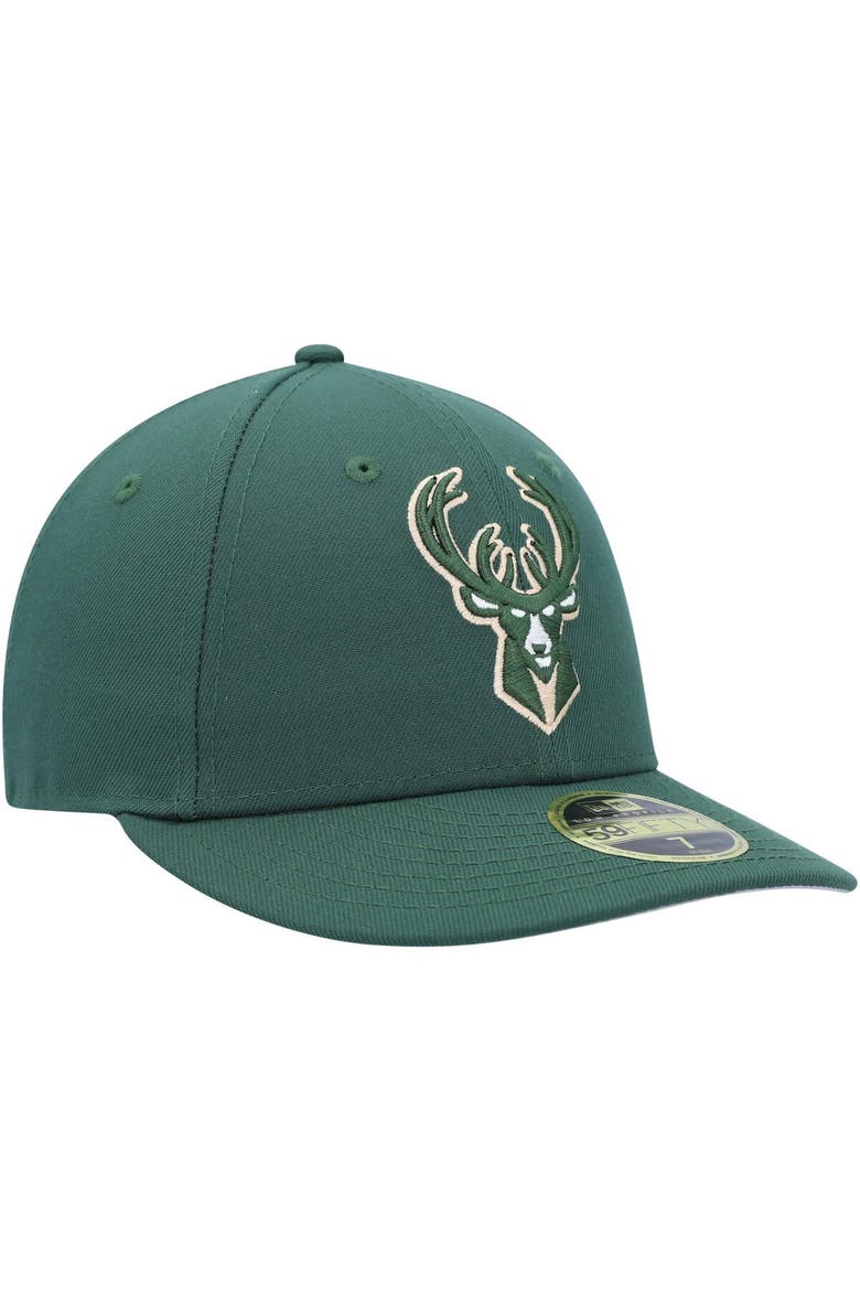 Men's New Era Hunter Green Milwaukee Bucks Team Low Profile 59FIFTY Fitted Hat, Alternate, color, Hunter Green
