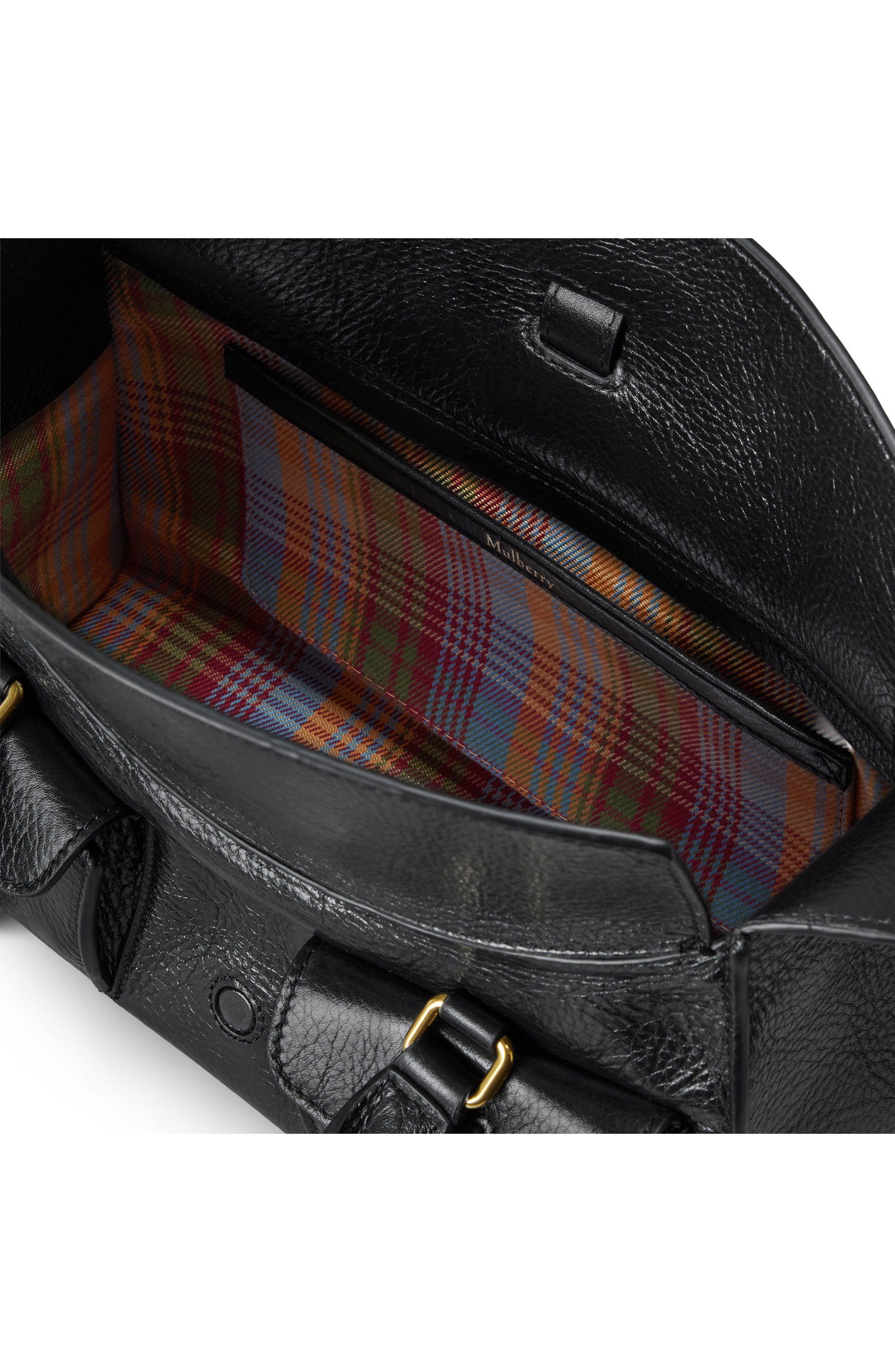 Mulberry Small Roxanne High Shine Leather Crossbody Bag, Alternate, color, Black