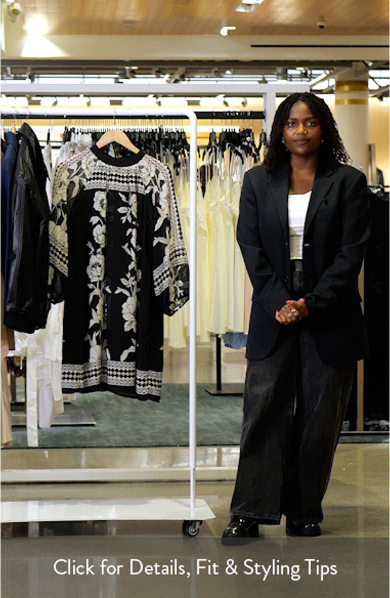 Print Long Sleeve Shift Dress, sales video thumbnail