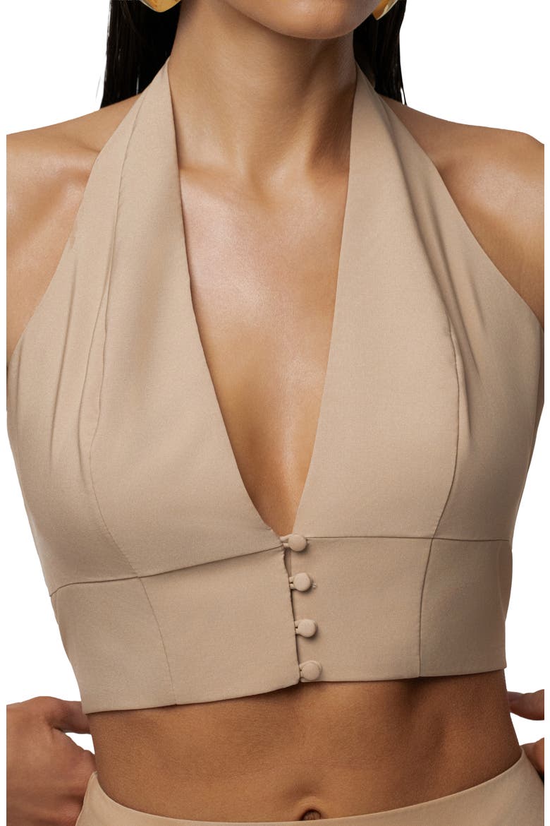 Haven Halter Crop Top & Maxi Skirt Set, Alternate, color, TAN