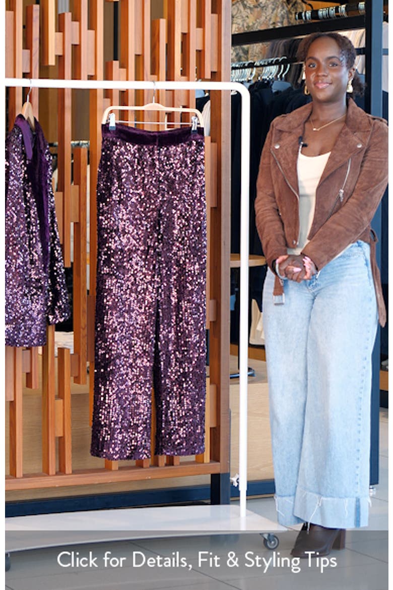 Wide Leg Sequin Pants video