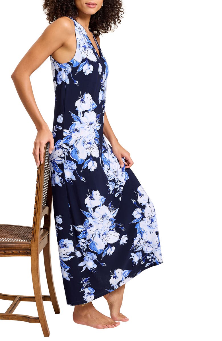 Tommy Bahama Carmela Floral Gardens Sleeveless Maxi Dress, Alternate, color, Coastline