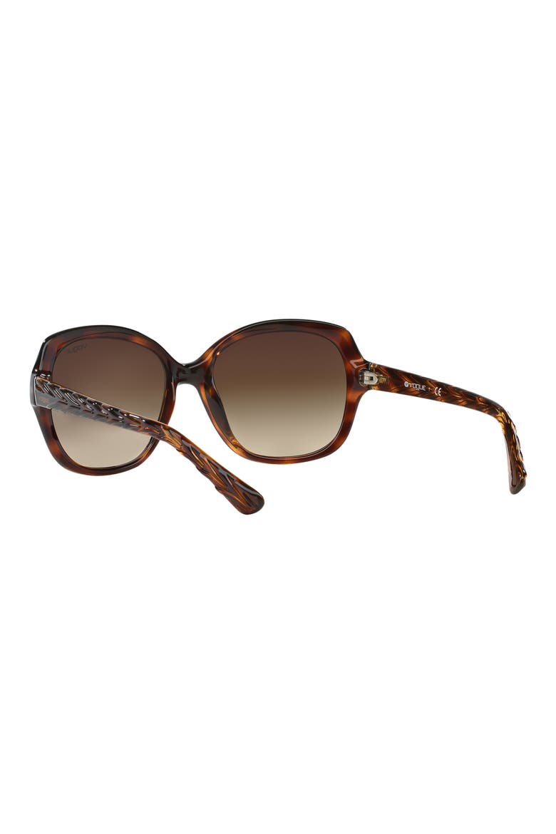 56mm Gradient Square Sunglasses, Alternate, color, DARK HAVANA