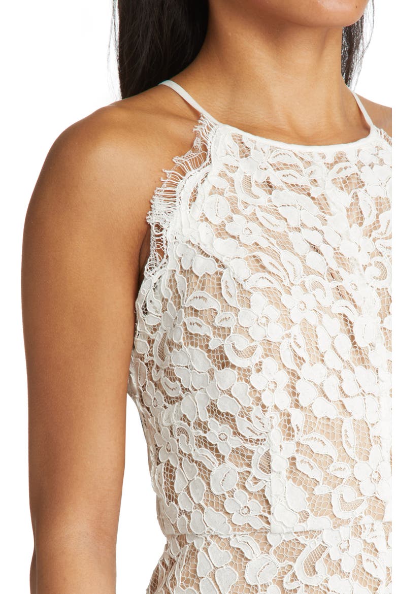 Dreamt Of You Lace Midi Cocktail Dress, Alternate, color, WHITE